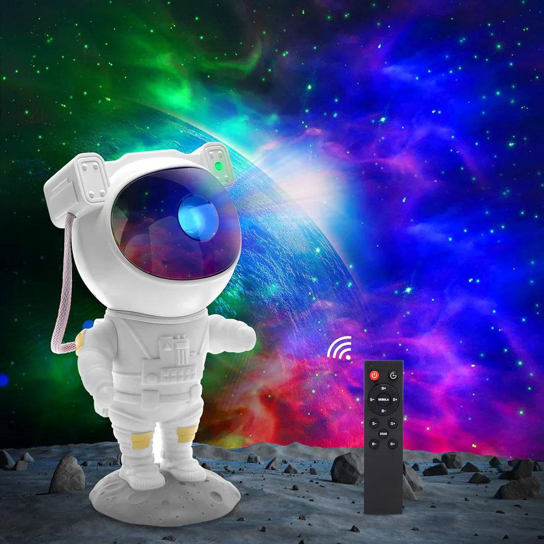 Astronaut Galaxy Projector - 360 Magnetic Head Rotation, Remote Control